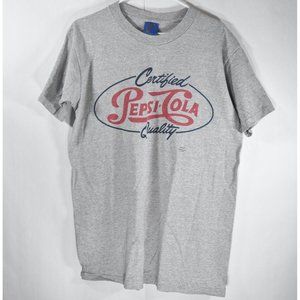 Vintage Pepsi Cola Single Stitch Short Sleeve Gray T-shirt Size L Large